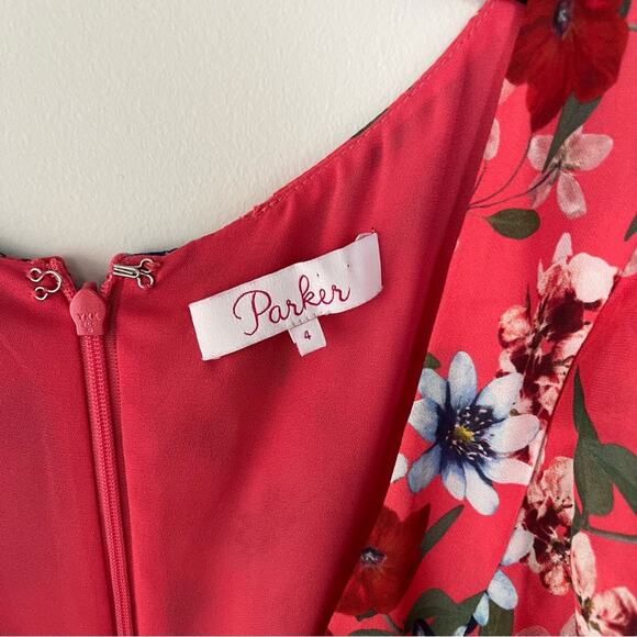 Parker Annabel Floral Dress Size 4 - Picture 2 of 4